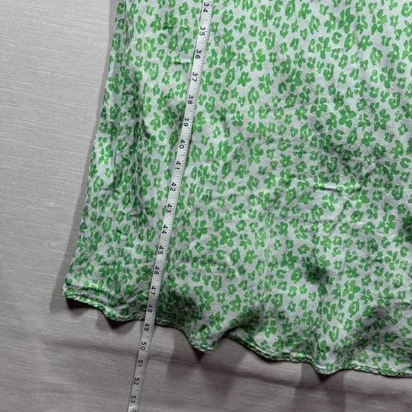 Rixo Dress Womens 2X Green Floral Neon Leopard Sleeveless Ruffle Chic Preppy - Picture 9 of 11